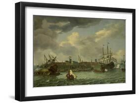 Island of Onrust Near Batavia, Jakarta-Abraham Storck-Framed Art Print