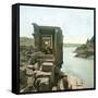 Island of Philae (Egypt), Temple of Isis, Interior View of the Colonnade-Leon, Levy et Fils-Framed Stretched Canvas