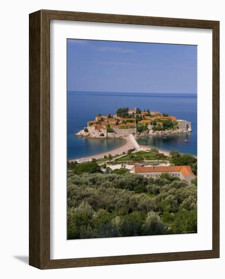 Island of Sveti Stefan and Adriatic Sea, Budva Riviera, Montenegro-Gavin Hellier-Framed Photographic Print