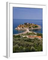 Island of Sveti Stefan and Adriatic Sea, Budva Riviera, Montenegro-Gavin Hellier-Framed Photographic Print