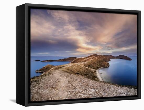 Island of the Sun, elevated view, Titicaca Lake-Karol Kozlowski-Framed Stretched Canvas