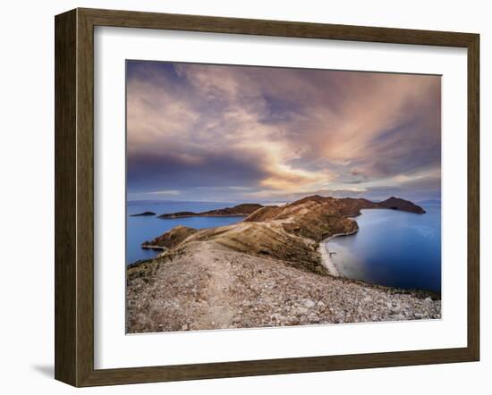 Island of the Sun, elevated view, Titicaca Lake-Karol Kozlowski-Framed Photographic Print