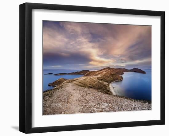 Island of the Sun, elevated view, Titicaca Lake-Karol Kozlowski-Framed Photographic Print