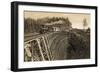 Island Railway Crossing Arbutus Canyon, British Columbia, 1800s-null-Framed Giclee Print