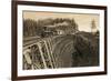 Island Railway Crossing Arbutus Canyon, British Columbia, 1800s-null-Framed Giclee Print