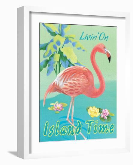 Island Time Flamingo II-Beth Grove-Framed Art Print