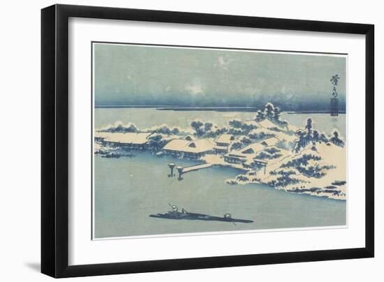 Island Village in Snow, C. 1824-1848-Keisai Eisen-Framed Giclee Print