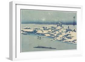 Island Village in Snow, C. 1824-1848-Keisai Eisen-Framed Giclee Print