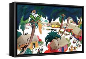 Island Village - Jack & Jill-Katherine Millhous-Framed Stretched Canvas