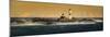 Island with lighthouse in sea at sunset, Vaeroya, Lofoten, Norway-Panoramic Images-Mounted Photographic Print