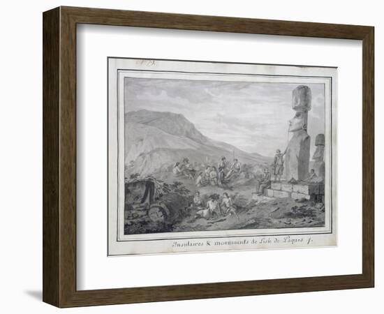 Islanders and Monuments of Easter Island, 1786-Gaspard Duche de Vancy-Framed Giclee Print