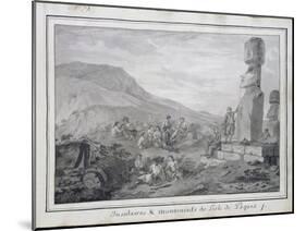 Islanders and Monuments of Easter Island, 1786-Gaspard Duche de Vancy-Mounted Giclee Print