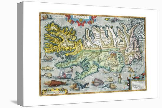 Islandia 16th-Century Map of Iceland-null-Stretched Canvas