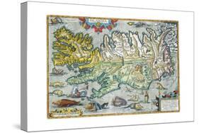 Islandia 16th-Century Map of Iceland-null-Stretched Canvas