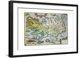 Islandia 16th-Century Map of Iceland-null-Framed Giclee Print