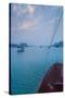 Islands and boat in the Pacific Ocean, Ha Long Bay, Quang Ninh Province, Vietnam-null-Stretched Canvas