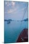 Islands and boat in the Pacific Ocean, Ha Long Bay, Quang Ninh Province, Vietnam-null-Mounted Photographic Print