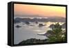 Islands at Sunset at Qiandaohu, 1000 Islands Lake, Lijiang, Yunnan, China, Asia-Andreas Brandl-Framed Stretched Canvas