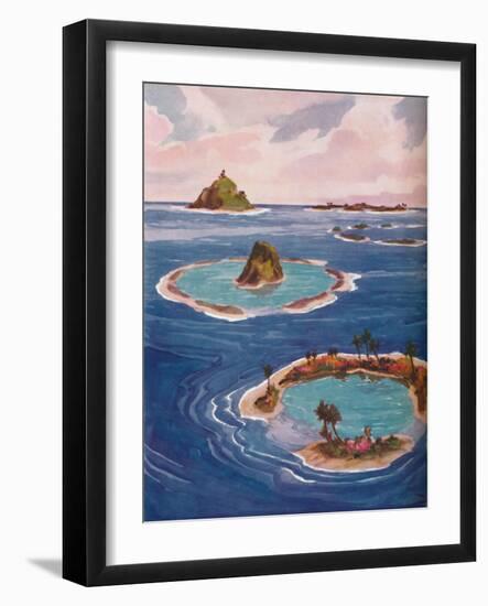 'Islands Formed By Tiny Marine Creatures', 1935-Unknown-Framed Giclee Print