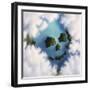 Islands Framed by Clouds Forming a Skull-null-Framed Art Print