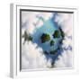 Islands Framed by Clouds Forming a Skull-null-Framed Art Print