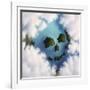 Islands Framed by Clouds Forming a Skull-null-Framed Art Print