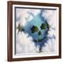 Islands Framed by Clouds Forming a Skull-null-Framed Art Print