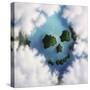 Islands Framed by Clouds Forming a Skull-null-Stretched Canvas