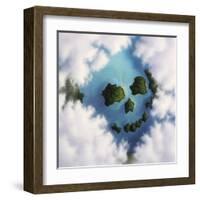 Islands Framed by Clouds Forming a Skull-null-Framed Art Print