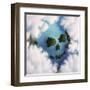 Islands Framed by Clouds Forming a Skull-null-Framed Art Print