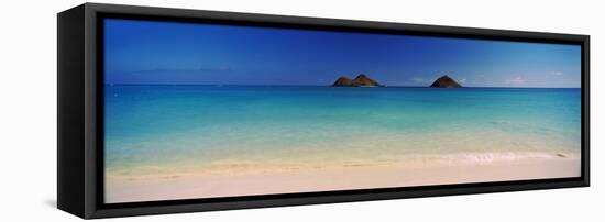 Islands in the Pacific Ocean, Lanikai Beach, Mokulua Islands, Oahu, Hawaii, USA-null-Framed Stretched Canvas