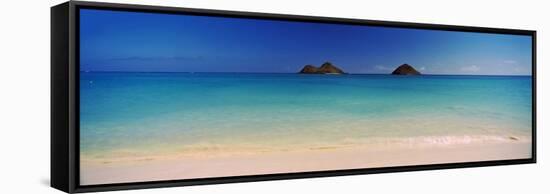 Islands in the Pacific Ocean, Lanikai Beach, Mokulua Islands, Oahu, Hawaii, USA-null-Framed Stretched Canvas