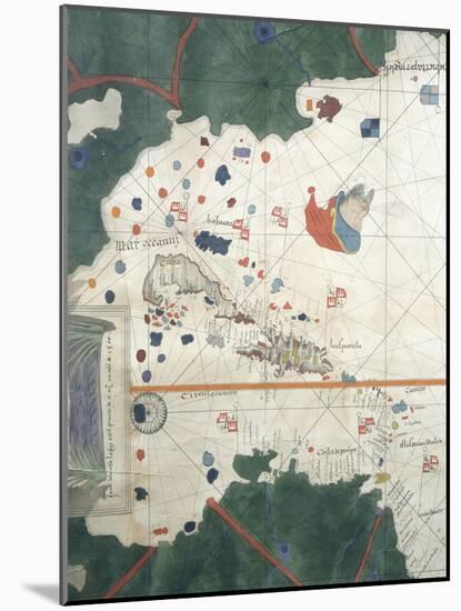 Islands of Central America, Nautical Chart, 16th Century-Juan de la Cosa-Mounted Giclee Print