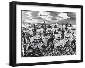 Islands of Thieves (Islas De Los Ladrones-Theodore de Bry-Framed Giclee Print