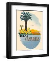 Islas Canarias (Canary Islands) - Palm Trees and Cactus-Pacifica Island Art-Framed Art Print