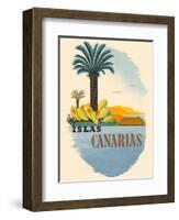 Islas Canarias (Canary Islands) - Palm Trees and Cactus-Pacifica Island Art-Framed Art Print