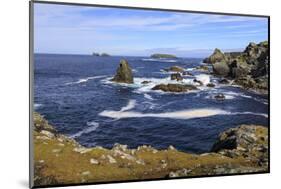 Isle of Fethaland, frothy sea, stacks, cliffs, Isle of Gruney, Scotland-Eleanor Scriven-Mounted Photographic Print