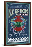 Isle of Hope, Georgia - Blue Crabs-Lantern Press-Framed Art Print