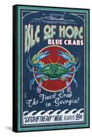 Isle of Hope, Georgia - Blue Crabs-Lantern Press-Framed Stretched Canvas