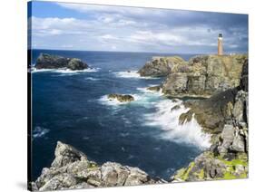 Isle of Lewis, Coast and Lighthouse at the Butt of Lewis. Scotland-Martin Zwick-Stretched Canvas