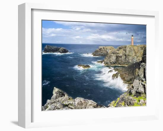 Isle of Lewis, Coast and Lighthouse at the Butt of Lewis. Scotland-Martin Zwick-Framed Photographic Print