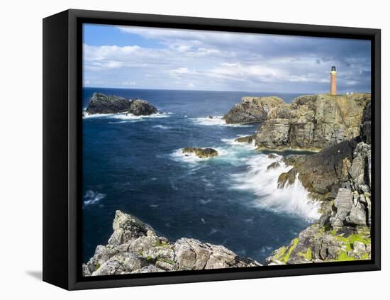 Isle of Lewis, Coast and Lighthouse at the Butt of Lewis. Scotland-Martin Zwick-Framed Stretched Canvas