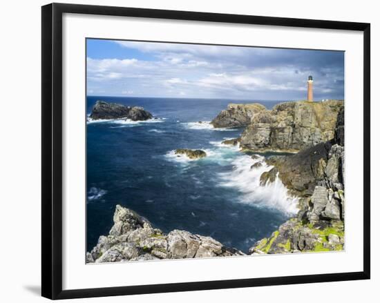 Isle of Lewis, Coast and Lighthouse at the Butt of Lewis. Scotland-Martin Zwick-Framed Photographic Print