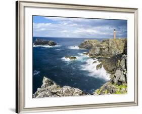 Isle of Lewis, Coast and Lighthouse at the Butt of Lewis. Scotland-Martin Zwick-Framed Photographic Print