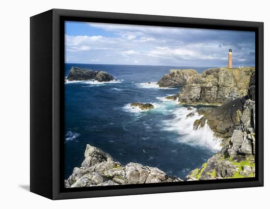 Isle of Lewis, Coast and Lighthouse at the Butt of Lewis. Scotland-Martin Zwick-Framed Stretched Canvas