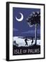 Isle of Palms, South Carolina - Dancers on Beach-Lantern Press-Framed Art Print