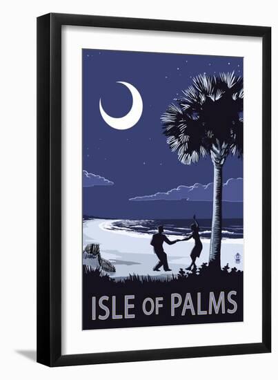 Isle of Palms, South Carolina - Dancers on Beach-Lantern Press-Framed Art Print