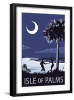 Isle of Palms, South Carolina - Dancers on Beach-Lantern Press-Framed Art Print