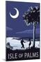 Isle of Palms, South Carolina - Dancers on Beach-Lantern Press-Mounted Art Print