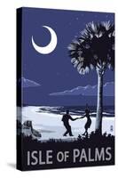 Isle of Palms, South Carolina - Dancers on Beach-Lantern Press-Stretched Canvas